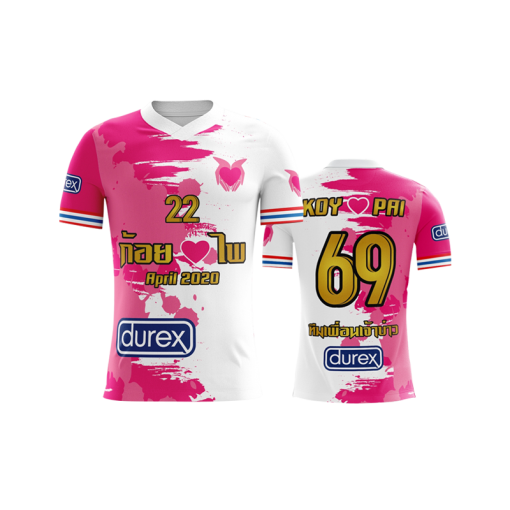 เสื้อพิมพ์ลาย คอวี